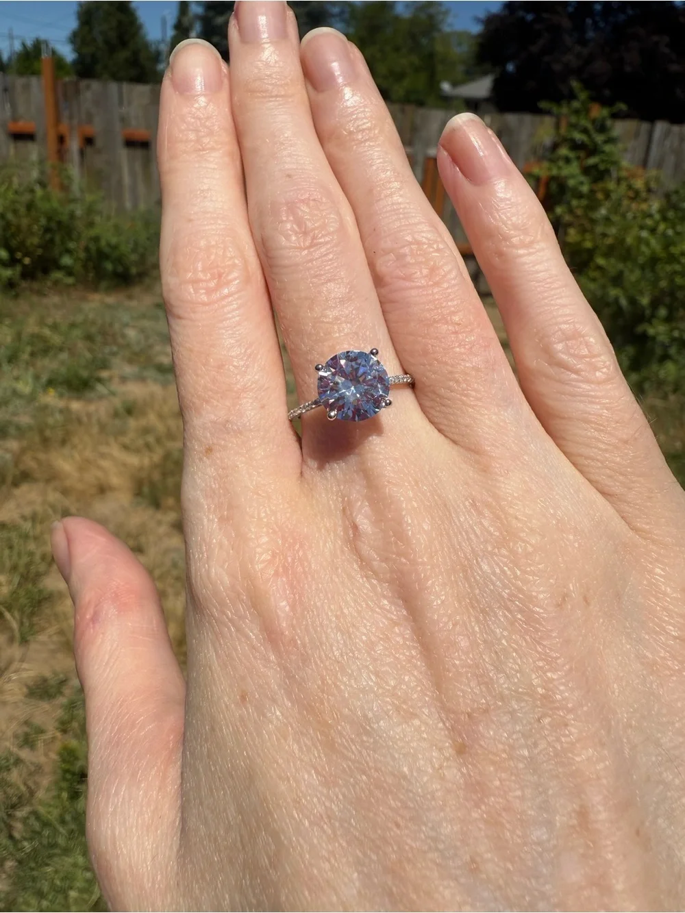 Elegant Natural Zircon Silver Women's Ring